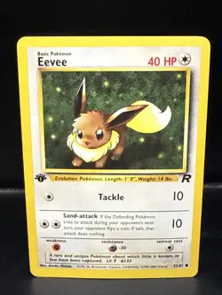 Pokemon TCG Team Rocket 1st Edition Regular Finish Eevee 55/82 F - Image 1