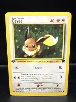 Pokemon TCG Team Rocket 1st Edition Regular Finish Eevee 55/82 F - Image 2