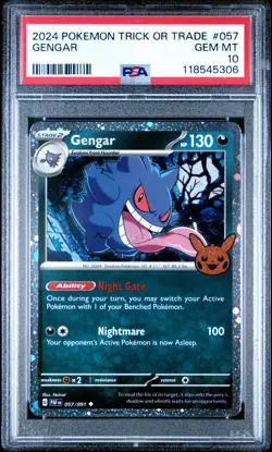 2024 Pokemon Trick Or Trade Gengar Cosmos Holo #057 GEM MT PSA 10 Holo Rare - Image 1