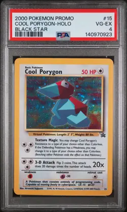 2000 POKEMON PROMO BLACK STAR #15 COOL PORYGON-HOLO PSA 4 - Image 1