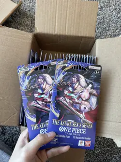 One Piece OP14 Sleeved Booster Pack The Azure Sea's Seven Lot of 24 New Sealed - Image 1