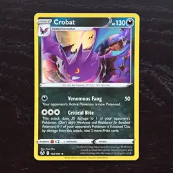 Crobat 105/195 Pokemon Silver Tempest Sword & Shield Holo Rare Card NM - Image 1