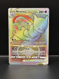 Pokemon Go Mewtwo VSTAR Secret Rainbow Rare Card 079/078 - Image 1