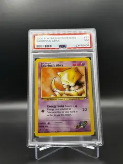 2000 Pokemon Gym Heroes Sabrina’s Abra 91/132 PSA 7 - Image 1