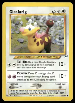 Pokemon Tcg Girafarig #66 Pokemon Neo Destiny LP - Image 1