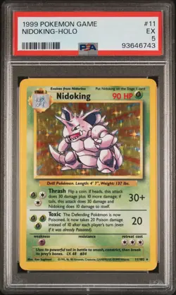 PSA 5 - 1999 Pokemon Game NIDOKING HOLO #11 (6743) - Image 1