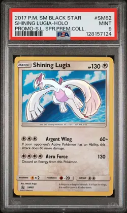 2017 POKEMON SM BLACK STAR PROMO #SM82 SHINING LUGIA-HOLO PSA 9 - Image 1