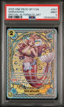 2025 ONE PIECE OP11 #057 A FIST OF DIVINE SPEED SHIRAHOSHI SP ALT ART PSA 9 - Image 1