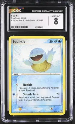 CGC 8 Squirtle 2004 EX Fire Red & Leaf Green 83/112 Pokemon Card - Image 1