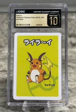 RAICHU OLD MAID PLAYING CARD 2019 JAPANESE CGC 10 PRISTINE - Image 1