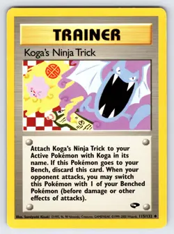 Koga's Ninja Trick 115/132 Gym Challenge Pokemon Card Vintage WOTC Uncommon - Mp - Image 1