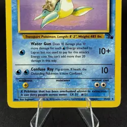 Pokemon TCG Card 1999 Fossil Set Lapras 25/62 - Image 3