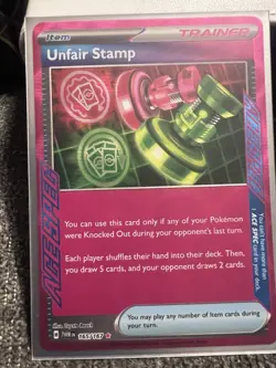 Pokemon TCG Unfair Stamp 165/167 Twilight Masquerade ACE SPEC NM - Image 1