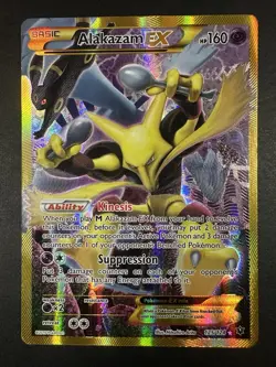 Pokemon TCG Alakazam EX Holo Ultra Rare 2016, 125/124 Card LP - Image 2