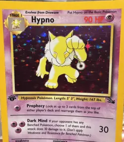 HYPNO 1999 vintage 1ST EDITION 8/62 Rare Fossil Holo Pokemon - Image 1