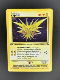 Pokemon TCG - 1st Edition Zapdos MP Holo 15/62 | Fossil - Image 1