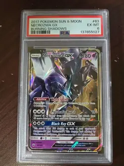 2017 POKEMON SUN & MOON BURNING SHADOWS #63 NECROZMA GX PSA 6 #63 - Image 1