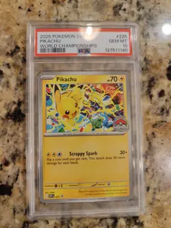 Pokemon Pikachu #225 World Championships 2025 Promo SV PSA 10 Regular - Image 1