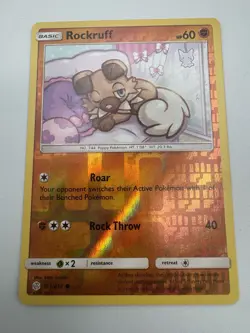 Rockruff 123/236 Reverse Holo: Cosmic Eclipse Pokemon TCG Near Mint - Image 1