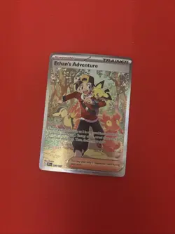 Pokemon TCG Destined Rivals Ethan's Adventure Full Art Trainer Card 236/182 - Image 2