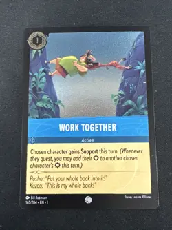 Lorcana Work Together Pre-ERRATA FOIL 165/204 Card Chapter 1 Error - Image 1