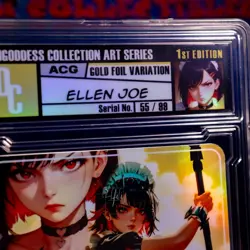 Ellen Joe Waifu Card #55/99 Encased Label Gold Foil Demigoddess Collection SLAB - Image 3