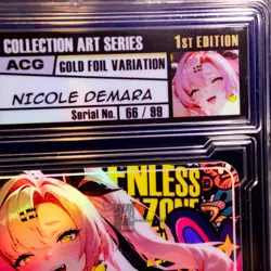 Nicole Demara Waifu Card Encased #66/99 Gold Demigoddess Collection SLAB ACG ZZZ - Image 3