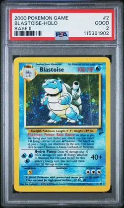 Blastoise 002/130 Base Set 2 Holo PSA 2 Good 2000 Pokemon Game Base II - Image 1