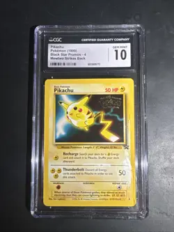 1999 Pokemon Pikachu Promo #4 Black Star CGC 10 Gem Mint Movie Mewtwo Strikes... - Image 1