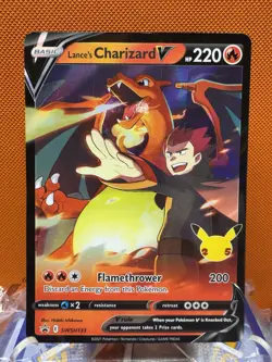 Lance’s Charizard V SWSH133 Pokemon Celebrations Black Star Promo Holo NM 2029 - Image 1