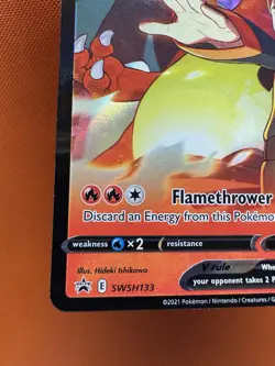Lance’s Charizard V SWSH133 Pokemon Celebrations Black Star Promo Holo NM 2029 - Image 4