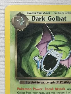 Pokemon Dark Golbat 24/82 Team Rocket Rare Non Holo - HP - Crease - Image 3