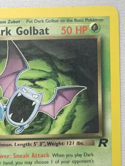Pokemon Dark Golbat 24/82 Team Rocket Rare Non Holo - HP - Crease - Image 4