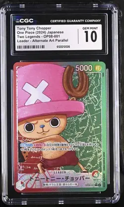 ✨✨ CGC 10 One Piece Tony Tony Chopper OP08-001 Leader Alt Art Jpn - Image 1