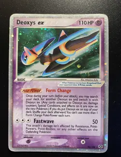 Pokemon Card-Deoxys Ex-93/106-ENG-Ex Emerald -Holo-LP-SWIRL - Image 1