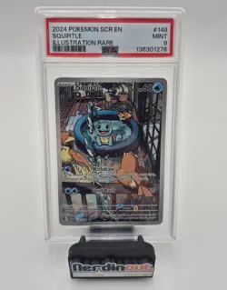 Pokemon TCG Squirtle 2024 Stellar Crown Illustration Rare Card #148/142 PSA 9 - Image 1