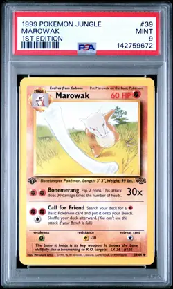 PSA 9 MINT 1999 POKEMON JUNGLE #39 MAROWAK 1ST EDITION ENGLISH - Image 1