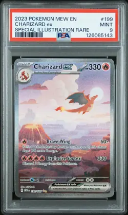 2023 POKEMON MEW EN-151 SPECIAL ILLUSTRATION RARE #199 CHARIZARD EX PSA 9 - Image 1