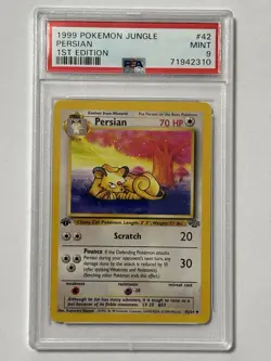 1999 Pokemon Jungle Persian #42/64 1st Edition MINT PSA 9 Vintage - Image 1