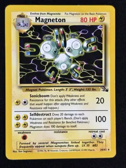 Pokemon TCG Magneton 26/62 Fossil Rare Regular 80 HP Stage 1 - Image 1
