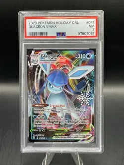 Glaceon VMAX 041/203 Snowflake Stamp PSA 7 💎 (2023 Pokemon Holiday Calendar) - Image 1