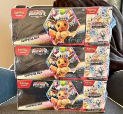POKEMON SAMS CLUB PRISMATIC EVOLUTIONS SUPRISE BOX & BOOSTER BUNDLE SEALED PACKS - Image 1