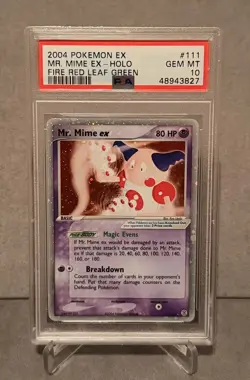 2004 POKEMON EX FIRE RED & LEAF GREEN #110 MR. MIME EX-HOLO PSA 10 - Image 1