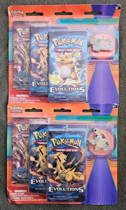 Pokemon TCG XY Mega Venusaur & Mega Blastoise 3-Pack Pin Blister - SEALED - 2016 - Image 1