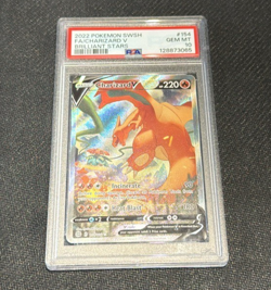 2022 Pokemon TCG Brilliant Stars CHARIZARD v 154/172 PSA 10 GEM MINT FULL ART - Image 1