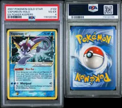 2007 POKEMON EX POWER KEEPERS GOLD STAR #102 VAPOREON-HOLO PSA 4 - Image 3