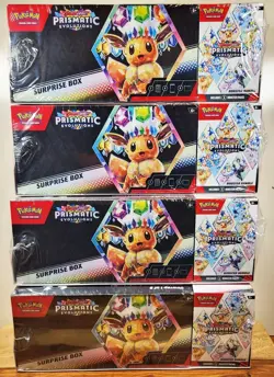 4x POKEMON PRISMATIC EVOLUTIONS SURPRISE BOOSTER BUNDLE BOXES 40 BOOSTER PACKS - Image 1