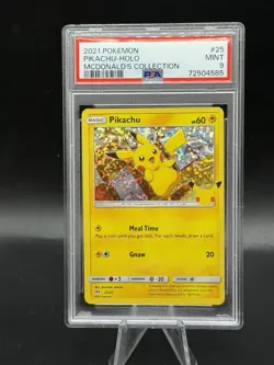 Pikachu - Confetti Foil - McDonald's Collection - 25/25 - POKEMON 2021 - PSA 9 - Image 1