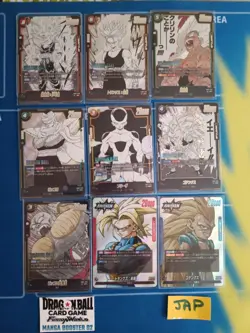 LOT DRAGON BALL CARD GAME FUSION WORLD MANGA BOOSTER SB02 JAP 7 SR + 2 L NEUF - Image 1