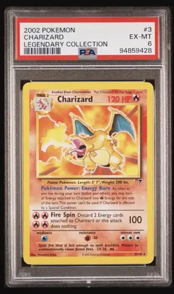 Pokemon Charizard 3/110 Legendary Non Holo Rare PSA 6 EX - MT - Image 1